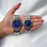 ساعت ست مردانه و زنانه پتک فیلیپ ناتیلوس کوارتز استیل صفحه ابی Patek Philippe