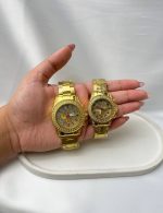 ست ساعت مچی مردانه و زنانه رولکس Rolex نگین دار - تصویر 2